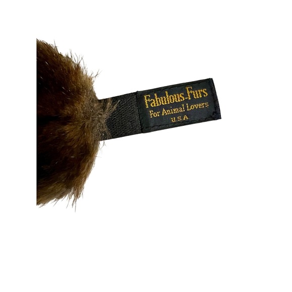 Fabulous Furs Faux Fur Neck Warmer Collar Brown Animal Print - Picture 3 of 8